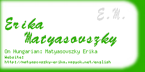 erika matyasovszky business card